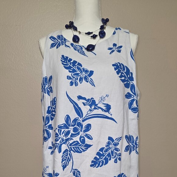 Tommy Bahama 100% Linen Sleeveless Floral Dress – Size XL - Picture 2 of 5